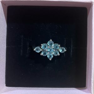 SS Blue Topaz Cocktail Ring